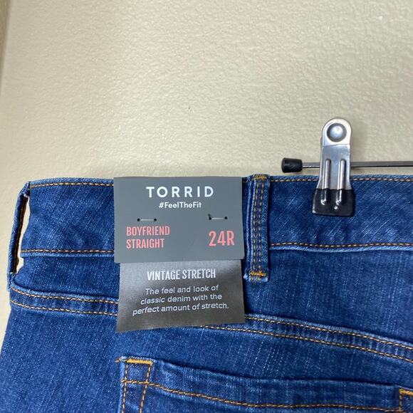 Torrid Boyfriend Straight Denim Jeans Vintage Stretch Mid-Rise Sz 24 NWT - Picture 7 of 10